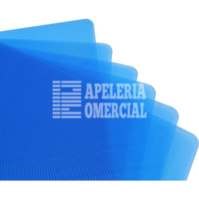 PASTAS P/ENCUADERNAR TRANSPARENTE RAYADO T.C JGO. AZUL OBSCURO