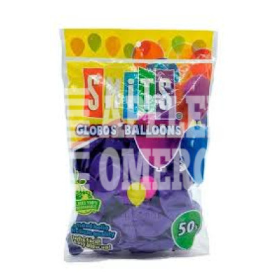 GLOBOS BOLSA C/50 # 9 C.PURPURA